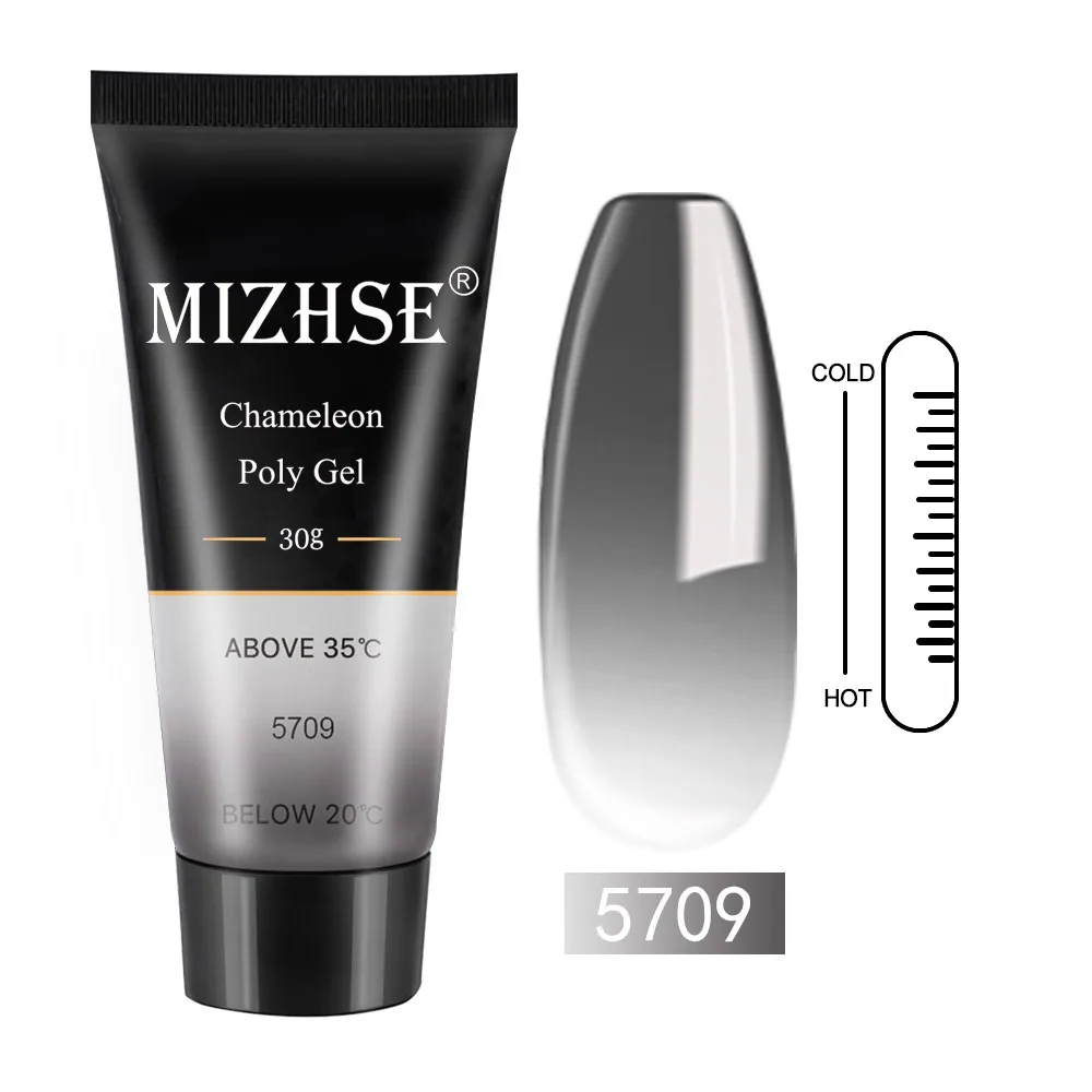 5709 MIZHSE, 12 цветов, 30 мл/15 мл, полигелевый гель для ногтей, красный, синий, желтый, полигелевый гель для ногтей, Mtte Top Soak Off, УФ, твердый, быстрый, строительный гель - Цвет: 5709