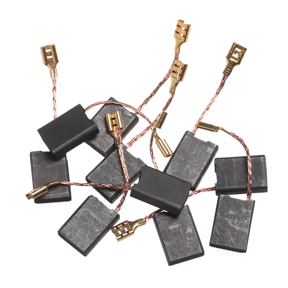 10Pcs Carbon Brushes Graphite Copper Motor Set Tight Copper Wire for Electric Hammer/Drill Angle Grindern Rotary Tool carbon brush