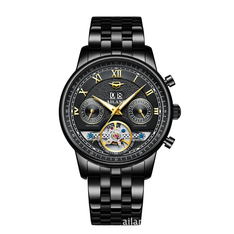 

AILANG New Men's Automatic Luminous Waterproof Fashion Tourbillon Stainless Steel Watches Men Mechanical Watch Relogio Masculino