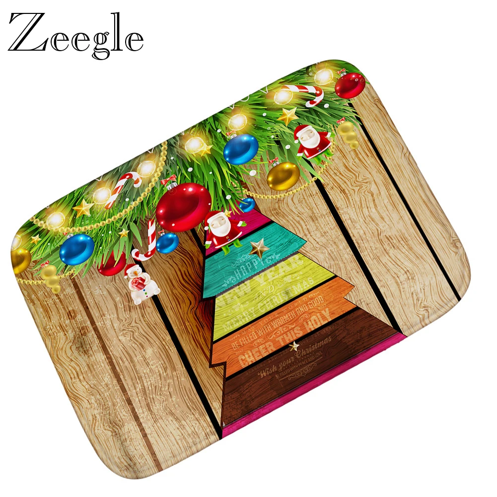 Zeegle Floor Mat Doormat Anti-slip Shower Carpet Outdoor Mat Flannel Hallway Rug Indoor Carpet Absorbent Living Room Mat