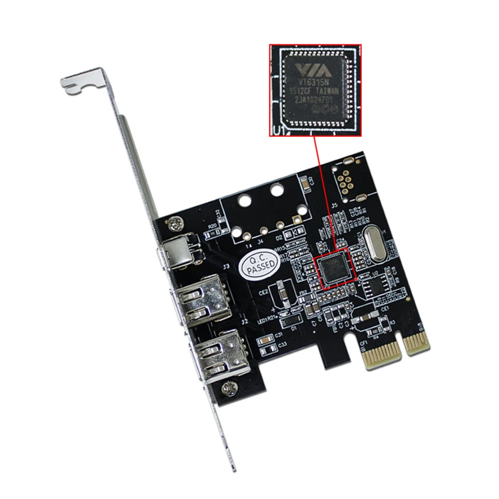 PCI-E 1X  16X 1394 DV 비디오 캡처 카드 (6 핀  4 핀 Firewire 어댑터 포함) 3 포트 무료 드라이버 데스크탑 컴퓨터 액세서리