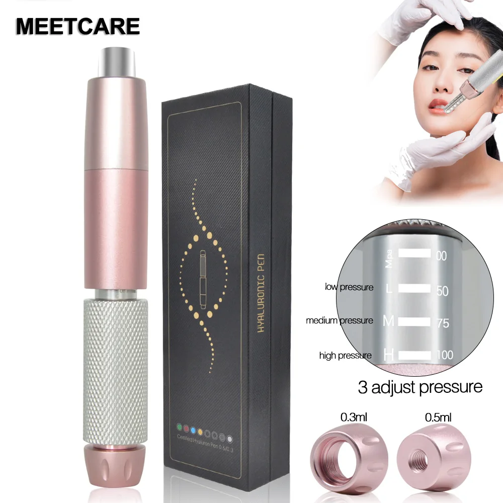 Hyaluronic Acid Pen 2in 1 Hyaluron Pen 3 Level Pressure Hyaluronic Acid Pen for Anti Wrinkle Lip Lifting Meso Gun with Ampoule Nozzle for Lip Filler