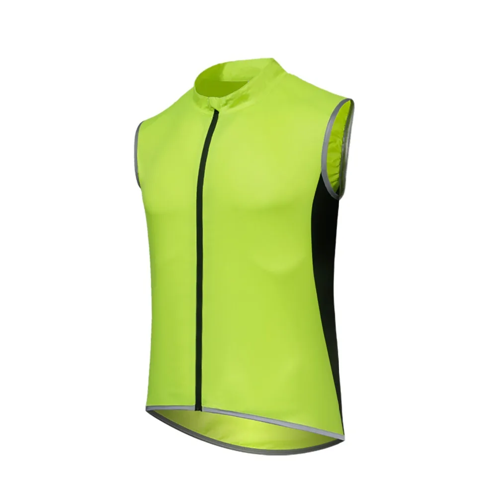 Жилет для велоспорта светоотражающий мужской ветрозащитный для велоспорта жилет для бега с задним карманом на молнии Светоотражающая Одежда Дождевик