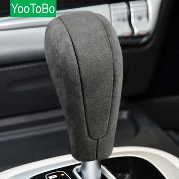 

Alcantara Fabric Wrap Leather Car Gear Shift Knob Cover ABS Auto Stickers For Porsche Cayenne 2004-2009 Interior Moulding Trim