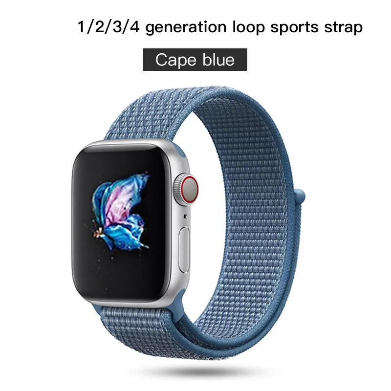 Sport Loop For Apple Watch Band Strap Apple Watch 4 Band 44mm 40mm Band 42mm 38mm Nylon Bracelet Watchband Series 3 2 1 4 - Цвет: cape blue