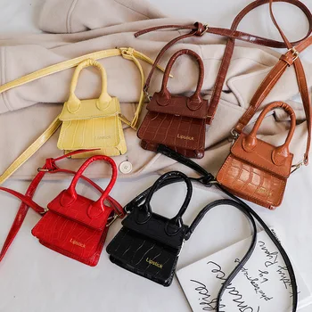 

ins ladies lipstick pouch 2020 new Korean version of Hong Kong style stone pattern mini shoulder bag messenger portable bag