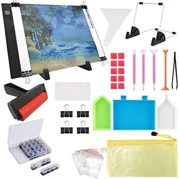 

133PCS Diamond Painting A4 LED Light Pad Kit DIY Dimmable Light Brightness Board Diamond Embroidery Tray Box sets 4.28