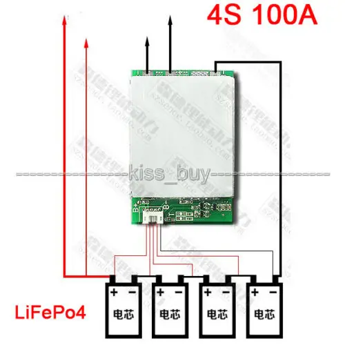 Dykb 4S 12В 100А LiFePo4 литиевая батарея Защитная плата BMS w/баланс зарядки 4*3 2 V Высокая