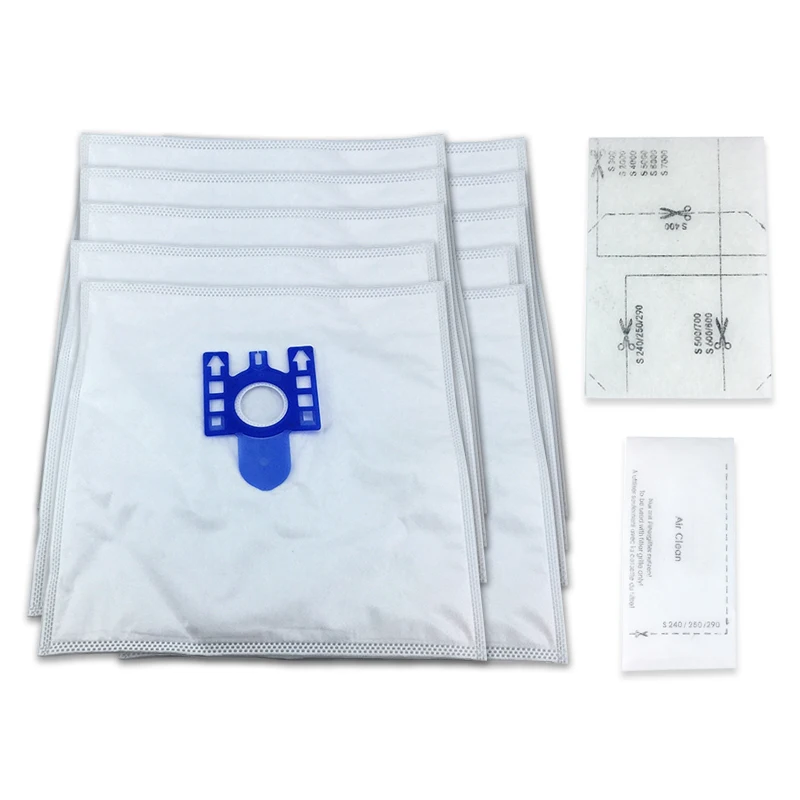 10PCS Vacuum Cleaner Dust Bags Replacement Motor Filter Fit for MIELE GN Series S400I-S456I S600-S658 S800-S858 & S5000-S5999