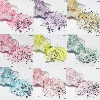 

20ml/bottle Nail Glitter 12-color butter Holographic Mirror Nail Powder Flake Manicure Tool Nail Art Sequin Chrome 3D Glitter