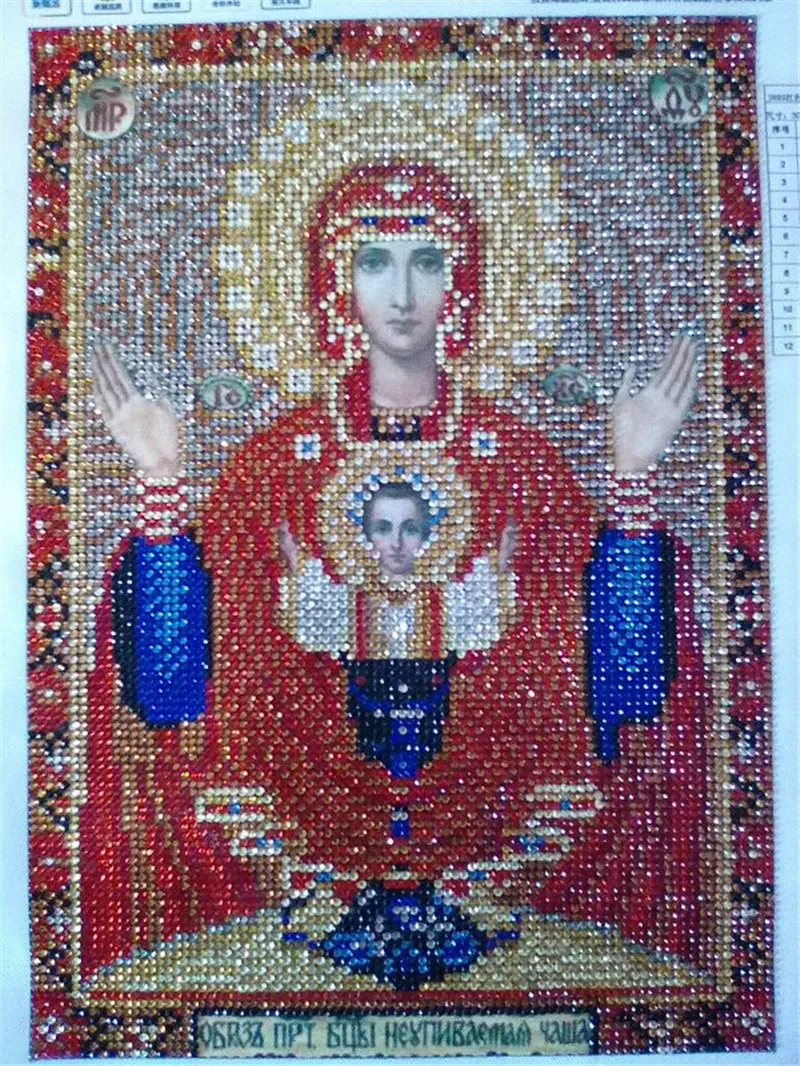 24x34cm DIY Алмазная вышивка крестиком религиозная икона 5D алмазная вышивка мозаика Новогоднее украшение подарок - Цвет: 24x34cm