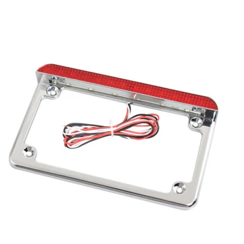

Chrome License Plate Frame Cover DC 12V Tail lights Decoration With Brake Light