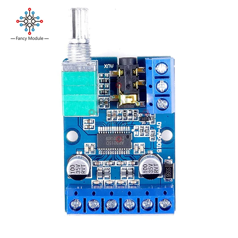 DY-AP3015 DC 8-24V 30W* 2 Class D двухканальный высокой мощности Цифровой стереоусилитель доска с регулируемым потенциометром громкости