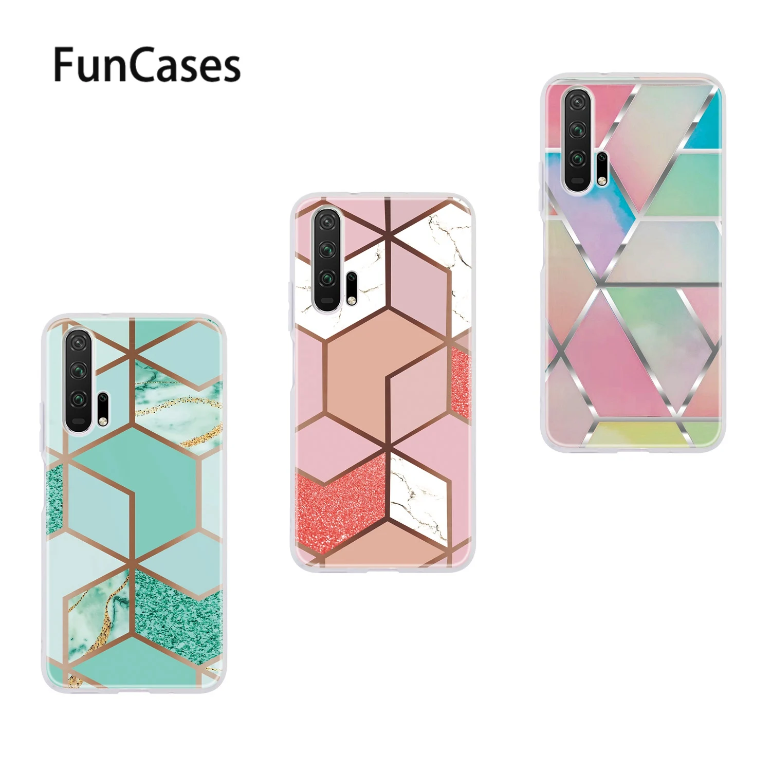 Phone Etui Cases For carcaso Huawei Honor 20 Pro Gold Line Soft TPU sFor cellular Portable Cove | Мобильные телефоны и