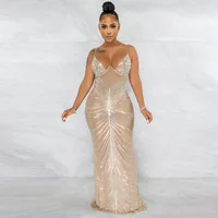 Sexy Black Mesh Crystal Patchwork Maxi Dress WoSleeveless See Through Bodycon Clubwear Long Dress Outfits