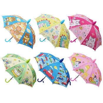 

8 Ribs Long Handle Cartoon Printed Umbrellas Kids Children's Rain Umbrella Sunscreen Umbrellas For Boy Girl Outdoor Rain