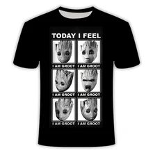 Мужская/женская новая футболка treeman Грут/енот/3D Футболка с принтом harajuku Хип-хоп комиксы Футболка с воротником Азиатский размер S-6XL