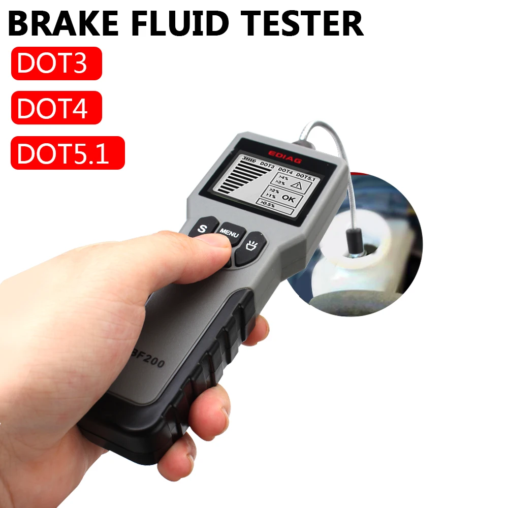 

Car Brake Oil Tool LED Display BF200 Auto Brake Fluid Tester Water Content Detector DOT3 DOT4 DOT5.1 Oil Quality Test Tool