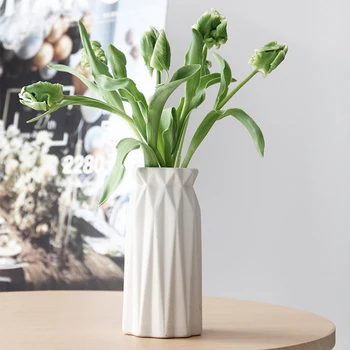 

Ins Nordic creative white Ceramic vase desk home decoration accessories artificial flower pot Hydroponic plant pots maceteros