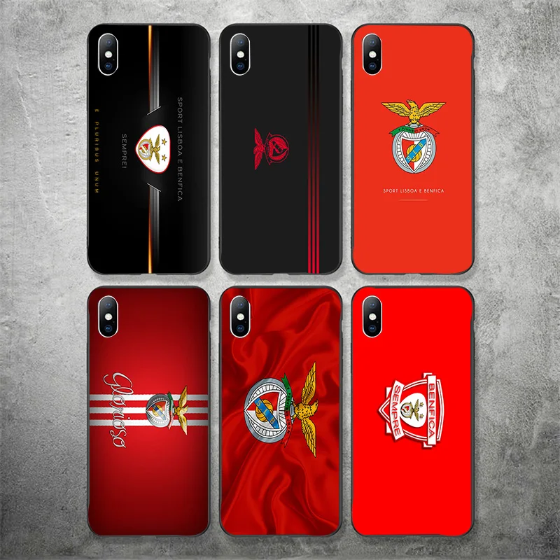 

Phone Case For Sport Lisboa e Benfica FC DIY Case Picture For Fernades Black Soft TPU Cover For iPhoneX XR XS MAX 8 7plus 6s 5