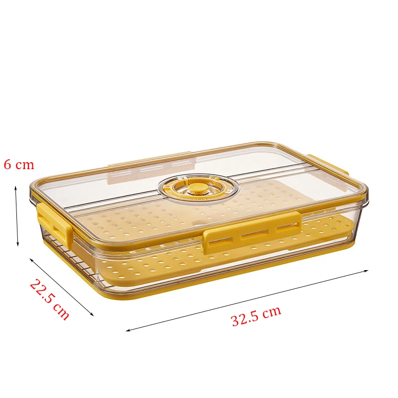 Timekeeping Food Storage Box Kitchen Transparent Refrigerator Sealed Containers Organizer Fresh-Keep Freezer Storage Drawer Box 