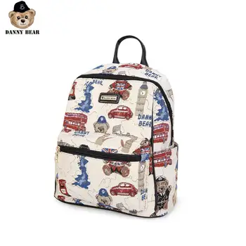 

Danny Bear Bear Printed Backpack Vogue Women Zipper Bagpack Travel Casual College Student Bag DMDB9115026-188W