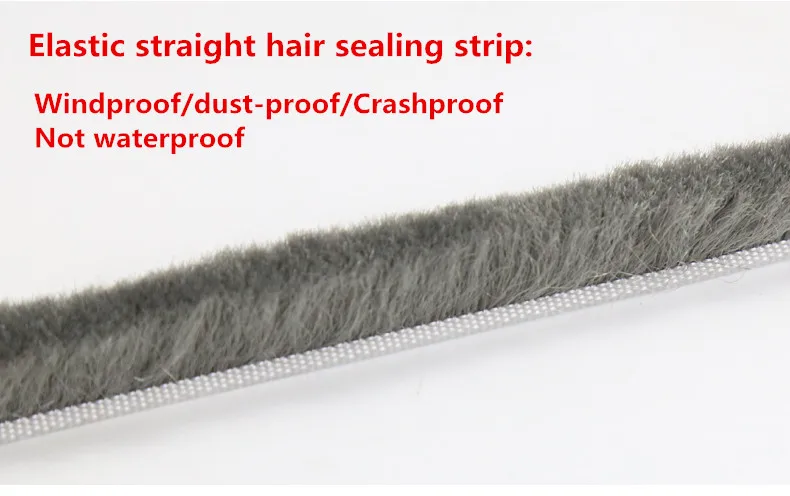 5/6/7mm 10M/lot Elastic straight hair sealing strip Door/Window Groove Nylon Pile Brush Seal Weatherstrip Dust Proof Strip