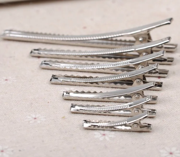 Hair Clips Hair Accessories 50Pcs Hair Clips Crocodile Barrette for Bows DIY Hairpins Gifts Craft Silver Flat Metal Single Prong Alligator