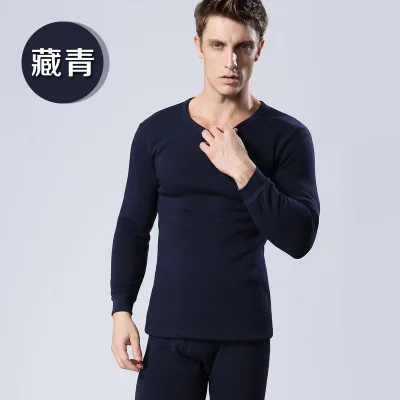 Navy Blue Мужское термобелье, набор для мужчин, зимние кальсоны, сохраняющие тепло, костюм, внутренняя одежда, термо одежда для мужчин - Цвет: Navy Blue