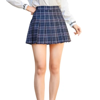 

Women Summer Plaid Skirt A-line Ladies Sweet Cute Casual High Waist Mini Skirts