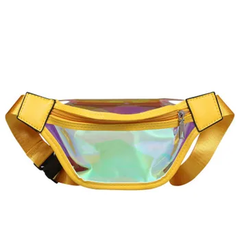

2020 Fashion Fanny Pack Belt Bum Bag Clear Transparent Candy Color Punk Holographic Waist Pack for Children