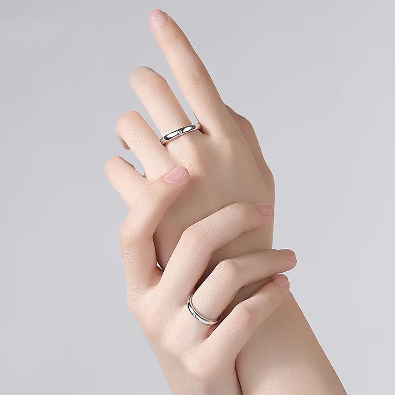 925 Sterling Silver Ring silver rings silver ring wedding rings For Woman Man Fashion Wedding Fine Jewelry Circle Box
