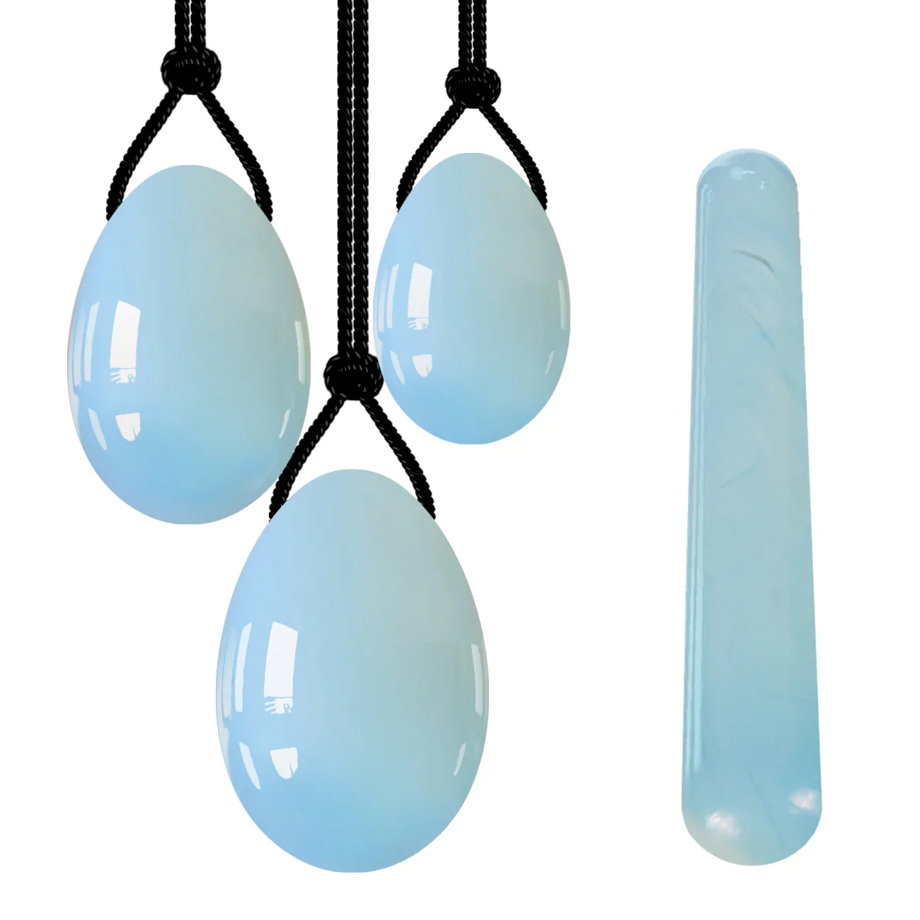 Opalite Egg-Wand Дропшиппинг Опалит Йони яйцо Палочка Набор натуральный Высокое качество массаж просверленное яйцо для упражнений Кегеля забота о здоровье - Цвет: Opalite Egg-Wand