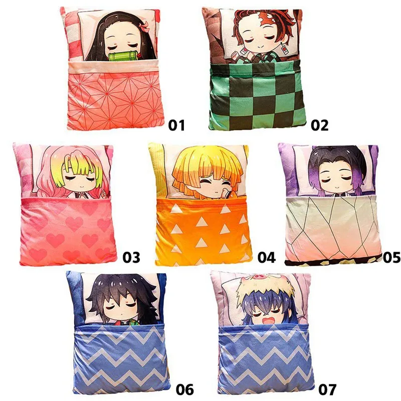 

2020 Anime Demon Slayer Kimetsu no Yaiba Cosplay Surrounding Kamado Tanjirou Nezuko Agatsuma Zenitsu Tomioka Giyuu Kochou Pillow