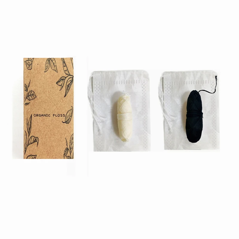 2 pcs refill Веганская зубная нить с многоразовым стеклянным держателем Naturall zero отходов бамбуковый уголь эко уход за полостью рта зубная нить - Цвет: 2 pcs refill