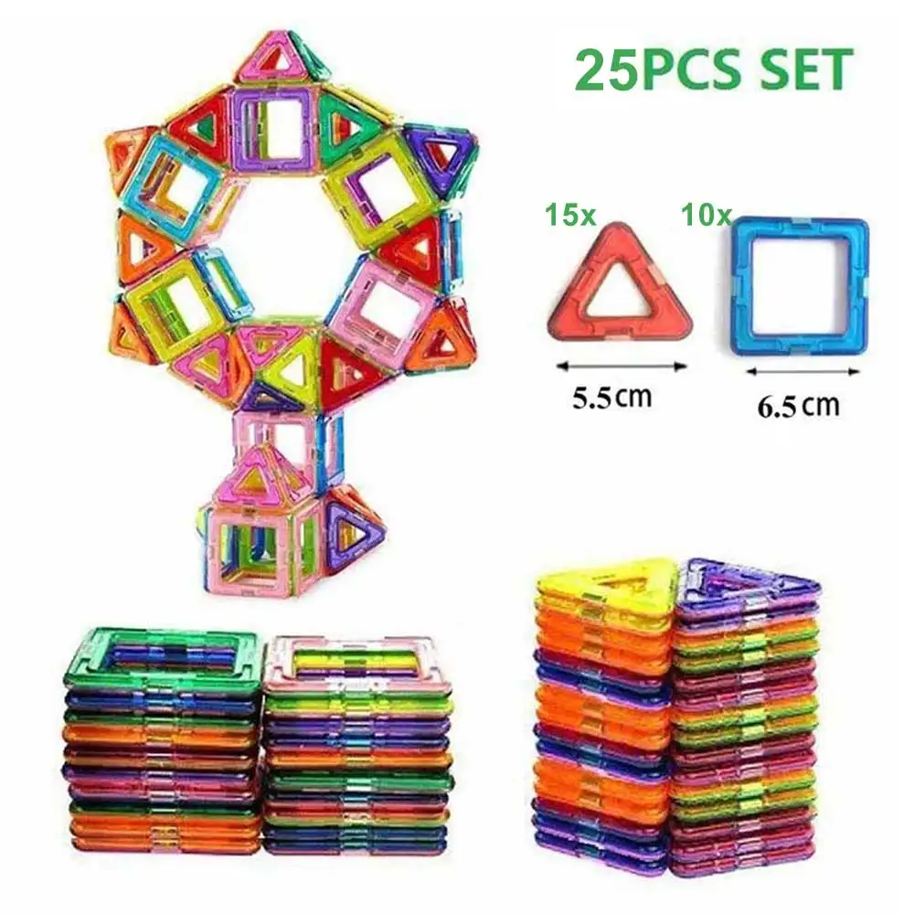 

25pcs/set Big Size Magnetic Building Blocks Magnetic Designer Construction Set Model Building Magnets Blocks Educational Toy