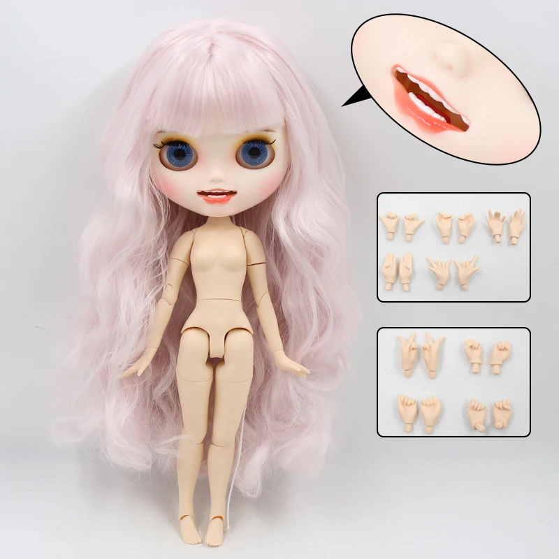 ICY factory blyth doll joint body bjd toy custom doll naked doll with hands AB matte face on sale 1/6 30cm - Цвет: doll and hands AB