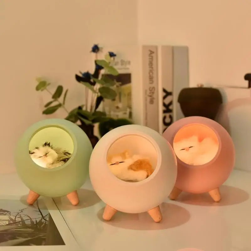 

Cute Cat House Night Light USB Rechargeable Bedroom Night Light Bedside Atmosphere Lamp Kids Bedroom Decoration Lamp Light