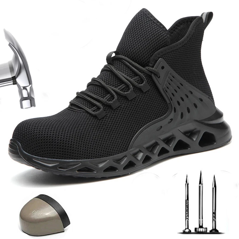 Новинка 2020 Мужская защитная обувь рабочие ботинки со стальным носком и защитой