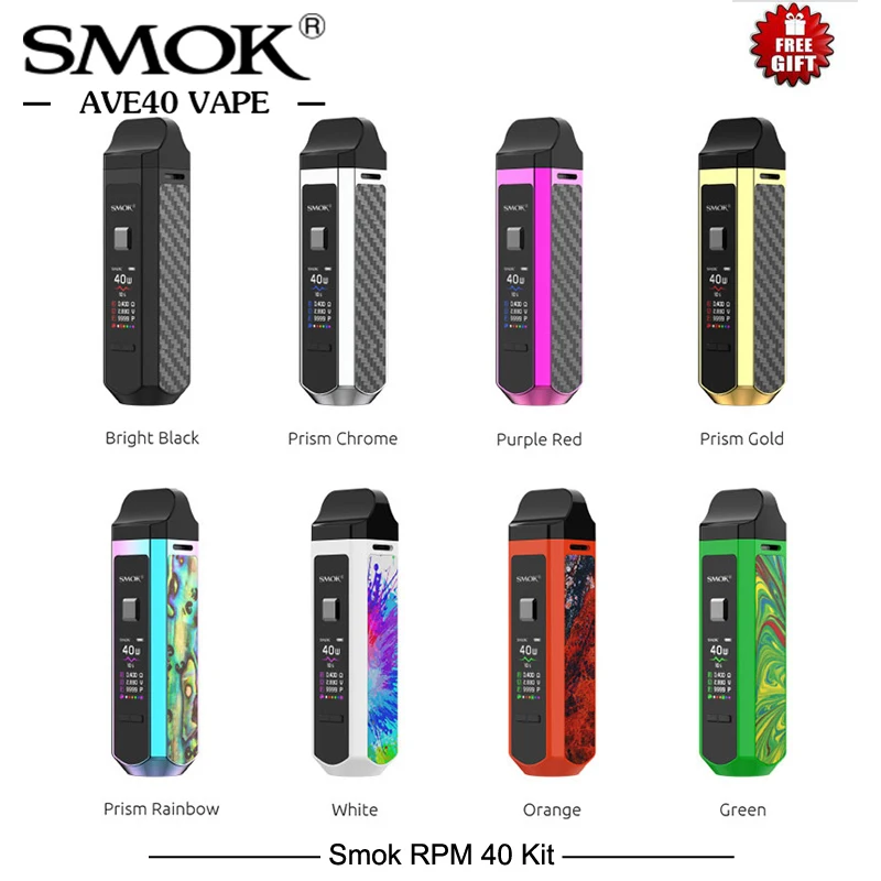 

Smok Portable Pod Mod 40W Electronic Cigarette Kit SMOK RPM40 Pod Vape 1500mAh&4.3ml RPM Pod&4.5ml RPM Nord Cartridge POD Vapor