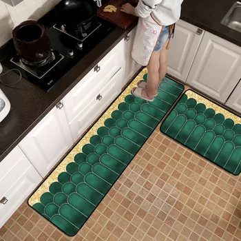 

Modern Concise Gold Green Cactus Printed Area rugs for Kitchen Bedside Carpet vloerkleed tappeto cucina