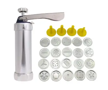 

Cookies Press Stamp Cutter Baking Tools Cookie Biscuits Press Machine Kitchen Tool Bakeware With 20 Cookie Molds and 4 Nozzles