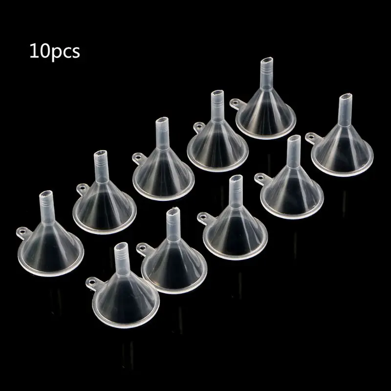 10Pcs Plastic Small Funnels For Perfume Liquid Essential Oil Filling Empty Bottle Packing Tool