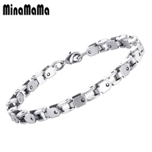 Гибкая соединенная цепь из нержавеющей стали браслет для женщин и мужчин подарок модные ювелирные изделия панк велосипед браслет в виде велосипедной цепи