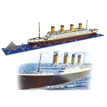 

1860 Pcs No Lepining RMS Titanic Cruise Ship Model Boat DIY Diamond Building Blocks Bricks Kit Children Kids Toys Gifts