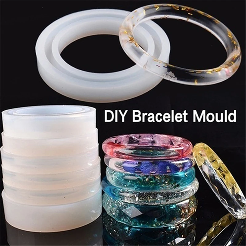 1pcs Diy Craft Epoxy Mould Bracelet Ring Glue Silicone Mold Flexible