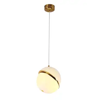 

Nordic modern D20cm D30cm D40 glass ball bubble led pendant light gold ring kitchen living room restaurant bedroom hanging lamp