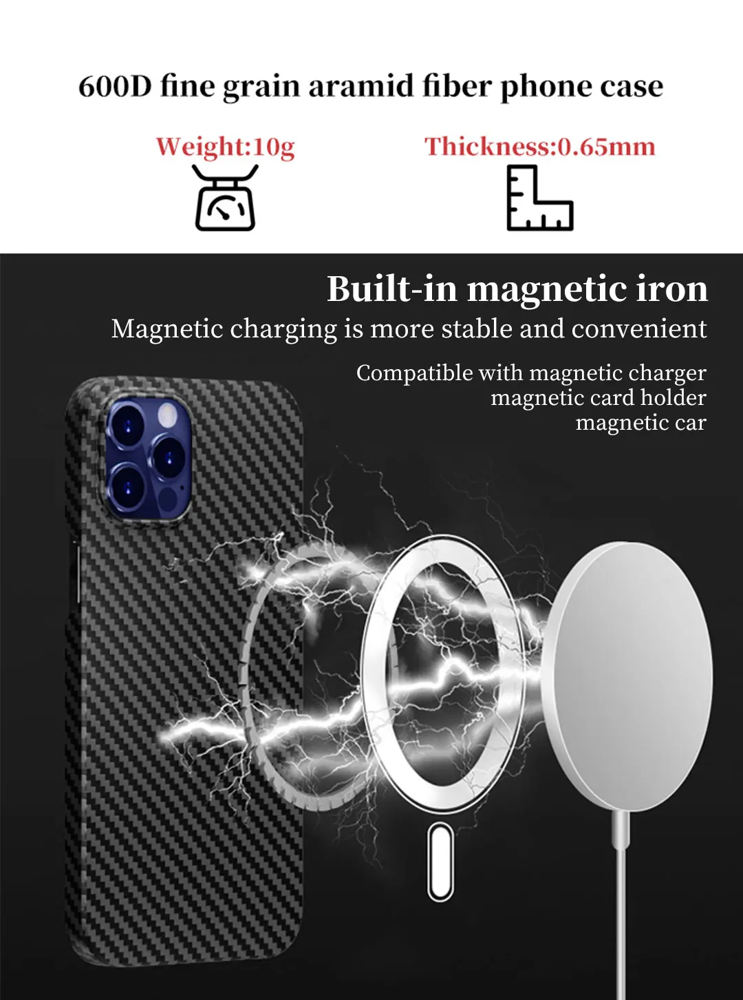 ACC-Real carbon case carbon Fiber Transparent Magnetic Magnet Case for iPhone 12 11 Pro Max Magsafe magnetic attraction function apple mag safe charger