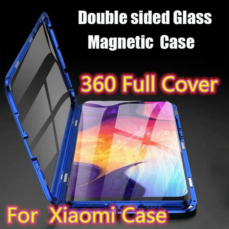 

360 Full Protector Magnetic Absorption Flip Metal Phone Case For Samsung Galaxy A80 Double Glass SamsungA80 GalaxyA80 Coque Capa