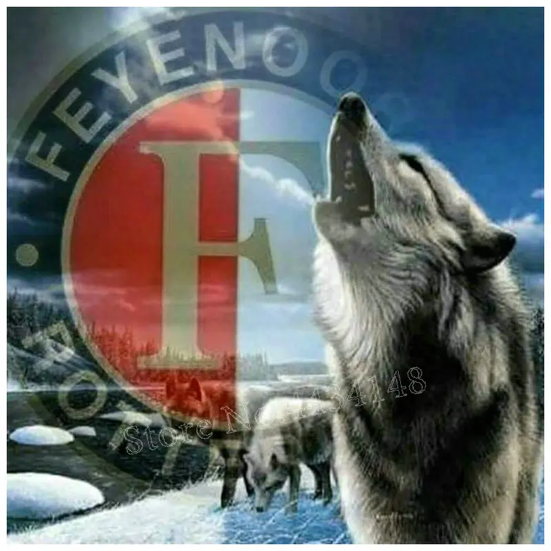 

Netherlands Diamond Painting Feyenoord Wolf Amsterdam Full Square diy 5d round Diamond Art Football Kids Gift Stickers